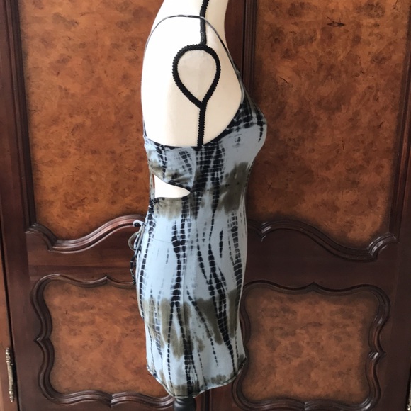 Ecote Tie Dye Bodycon Dress with Lace Up Back - Picture 4 of 11